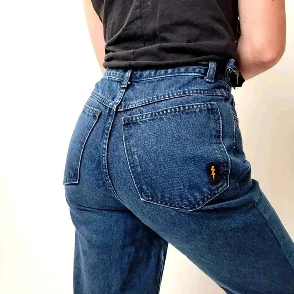 ⚡️ZOOMP⚡️ Vintage Y2k Aesthetics High Rise Raw Hem Denim Jeans - 6 - Picture 1 of 11